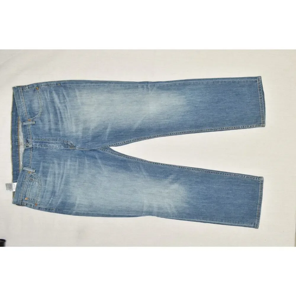 Levi's 514 Men's Straight Fit Jeans Blue Denim Size 42x32 99% Cotton Blend Light